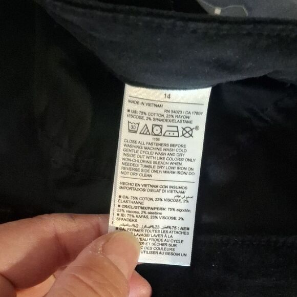 Old Navy Black Velvet extra high rise kicker boot cut pants size 14 - Picture 4 of 7